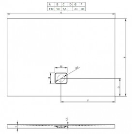 Душовий піддон Riho Basel 418 140x90 см акрил чорний матовий/хром DC281700000000S
