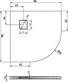 Душевой поддон Riho Basel 451 90x90 см акрил белый DC980050000000S