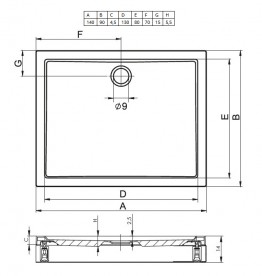 Душевой поддон Riho Davos 257 140x90 см акрил белый DA6500500000000