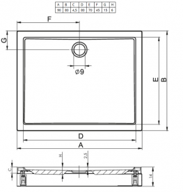 Душовий піддон Riho Davos 271 80x90 см акрил білий DA7100500000000
