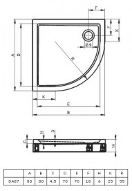 Душевой поддон Riho Davos 279 80x80 см акрил белый DA8700500000000