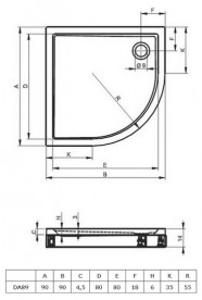 Душевой поддон Riho Davos 281 90x90 см акрил белый DA8900500000000