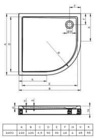 Душовий піддон Riho Davos 285 100x100 см акрил білий DA9300500000000