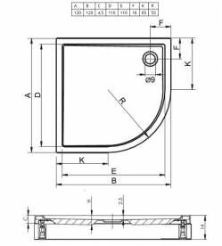 Душовий піддон Riho Davos 289 120x120 см акрил білий DA9700500000000