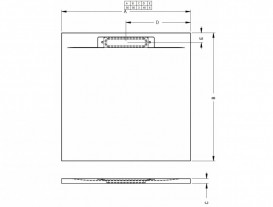 Душовий піддон Riho Isola 80х80 см литий мармур антрацит DR100800000000S