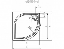 Душовий піддон Riho Kolping DB10 80х80 см литий мармур білий DB1000500000000