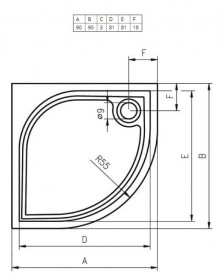 Душовий піддон Riho Kolping DB14 90х90 см литий мармур білий DB1400500000000