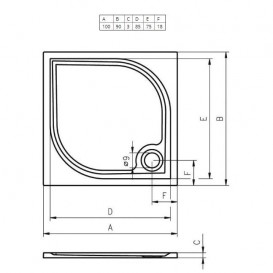 Душевой поддон Riho Kolping DB32 100х90 см литой мрамор белый DB3200500000000