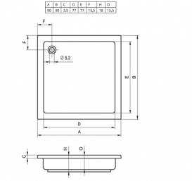 Душовий піддон Riho Saturnus 90x90 см акрил білий DC0400500000000
