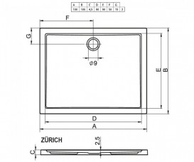 Душовий піддон Riho Zurich 260 100х100 см акрил білий DA6800500000000