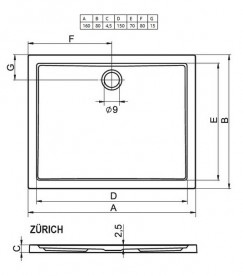 Душевой поддон Riho Zurich 268 160х80 см акрил белый DA8200500000000
