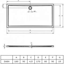 Душовий піддон Riho Zurich 276 180х90 см акрил білий DA8400500000000
