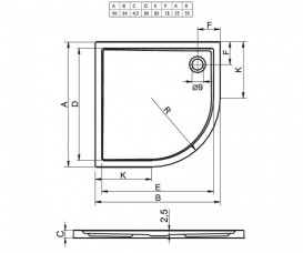 Душевой поддон Riho Zurich 280 90х90 см акрил белый DA8800500000000
