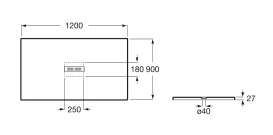 Душовий піддон Roca Helios 120х90 см штучний камінь чорний AP2014B03840140P