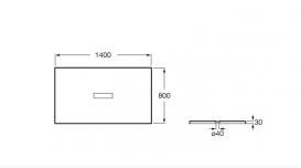 Душевой поддон Roca Helios 140х80 см искусственный камень серый сланец AP2015783200120P