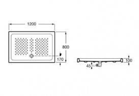 Душевой поддон Roca Italia прямоугольный 120х80 см керамика белый A37477A001