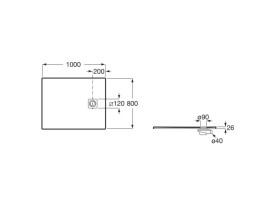 Душовий піддон Roca Magma 100х80 см штучний камінь чорний APE013E832003400