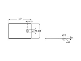 Душевой поддон Roca Magma 120х80 см искусственный камень черный APE014B032003400