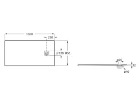 Душевой поддон Roca Magma 150х80 см искусственный камень кофейный APE015DC32003660