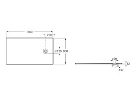 Душовий піддон Roca Magma 150х90 см штучний камінь бежевий APE015DC38403650