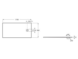 Душовий піддон Roca Magma 170х90 см штучний камінь бежевий APE016A438403650
