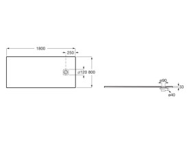 Душевой поддон Roca Magma 180х80 см искусственный камень графит APE0170832003200