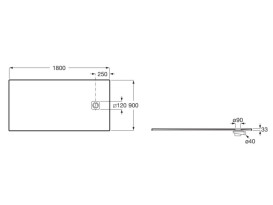 Душовий піддон Roca Magma 180х90 см штучний камінь кавовий APE0170838403660