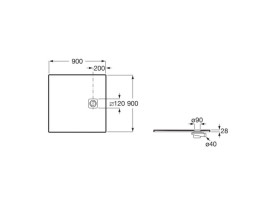 Душевой поддон Roca Magma 90х90 см искусственный камень кофейный APE0138438403660