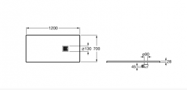 Душевой поддон Roca Terran 120х70 см искусственный камень графит AP014B02BC01200