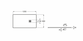 Душовий піддон Roca Terran 120х80 см штучний камінь чорний AP014B032001400