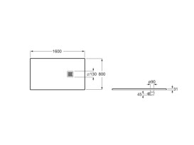 Душовий піддон Roca Terran 160х80 см штучний камінь бежевий AP10164032001650