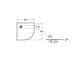 Душевой поддон Roca Terran 90х90 см искусственный камень бежевый AP10538438401650