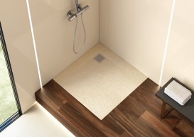 Душевой поддон Roca Terran 90х90 см искусственный камень кремовый AP0338438401500