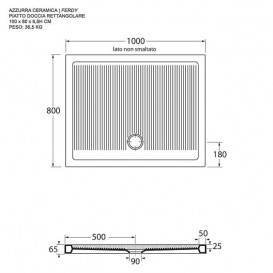 Душевой поддон Simas 100х80 см керамика белый S 87
