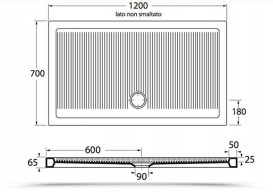 Душовий піддон Simas 120х70 см кераміка білий S 85