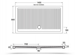 Душовий піддон Simas 140х80 см кераміка білий S 89