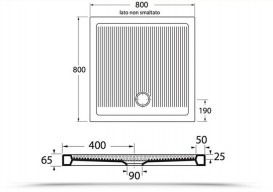Душевой поддон Simas 80х80 см керамика белый S 81