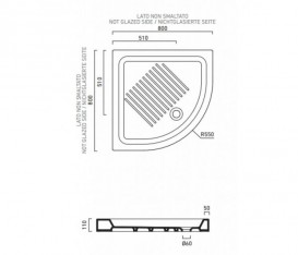 Душевой поддон угловой керамический Catalano Base 80х80 см белый 18080A00