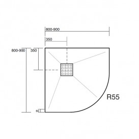Душовий піддон кутовий мармуровий Kerasan H2.5 80х80 см сірий матовий 704559