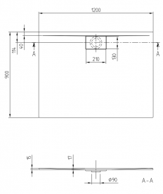 Душовий піддон Villeroy & Boch Architectura Metalrim UDA1290ARA215V-01