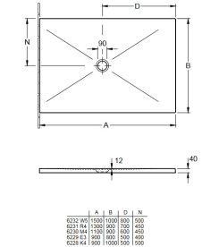 Душовий піддон Villeroy & Boch Subway Infinity 130х90 см санітарна кераміка sinus white 6231R4VPD2