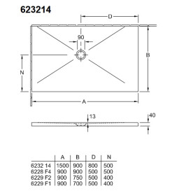 Душевой поддон Villeroy & Boch Subway Infinity 90х70 см санитарная керамика highland stone 6229F1VPC7