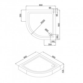 Душевой поддон Volle 90х90 см акрил белый 10-22-202