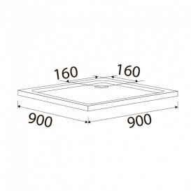 Душевой поддон Volle Benita 90х90 см PUF на основе пенополиуретана акрил белый 10-22-905tray