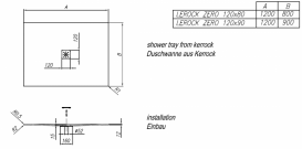 Душовий піддон вбудований Kolpa San Lerock Zero 90x90 см kerrock білий 596010