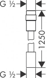 Душевой шланг Hansgrohe Axor с регулировкой напора воды 125 см шлифованный никель 28127820