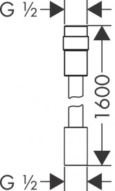 Душовою шланг Hansgrohe Axor з регулюванням напору води 160 см золото 28128930