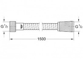 Душовою шланг Kraus 150 см зі спіральним покриттям золото UKR-01004G