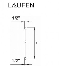 Душевой шланг Laufen 1,8 м G½xG½ матовая нержавеющая сталь с PVD-покрытием H3629800901401