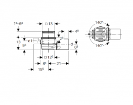 Душевой трап Geberit Varino горизонтальный d110 мм 388.021.00.1